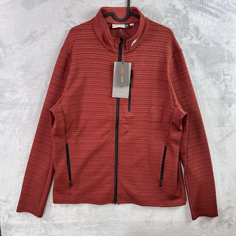 KJUS Golf Jacket Colton Midlayer Men's XL (54) Red Slim Fit $279 Preppy Full Zip